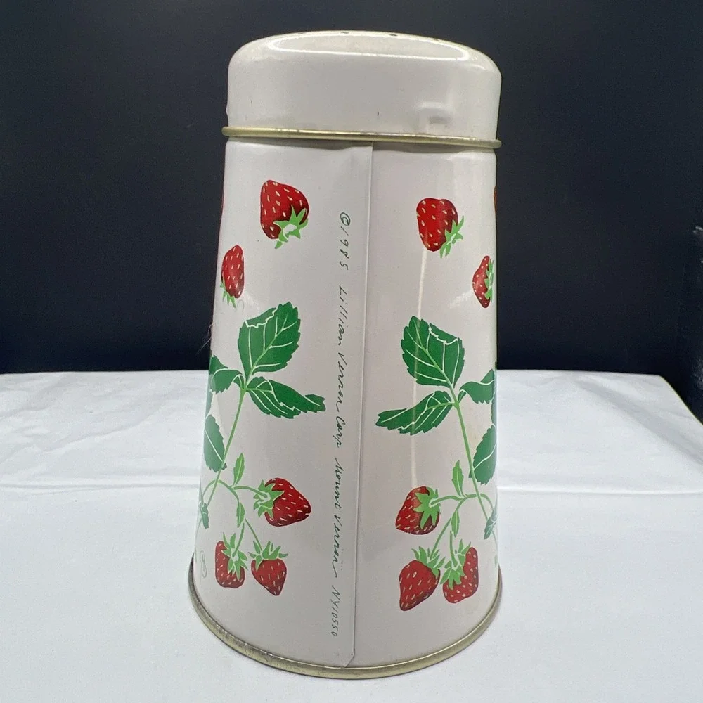 Vintage 1985 Lillian Vernon Regency Ware Strawberry Sugar Shaker Tin England